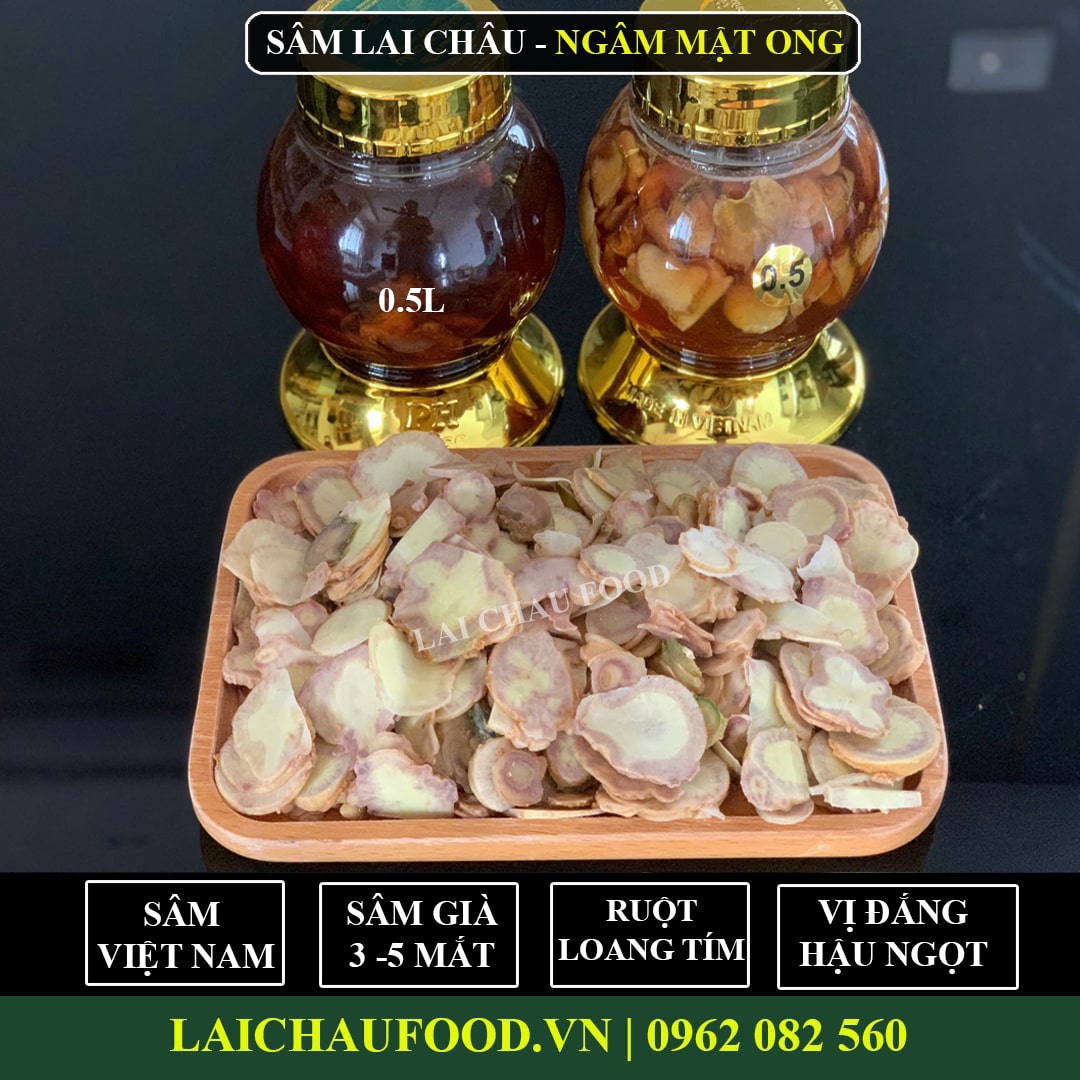 Sâm Lai Châu ngâm mật ong khoái nguyên chất tại laichaufood.vn