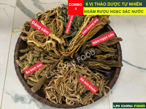 Combo 6 Vị Thảo Dược Ngâm Rượu Giúp Đàn Ông Phong Độ