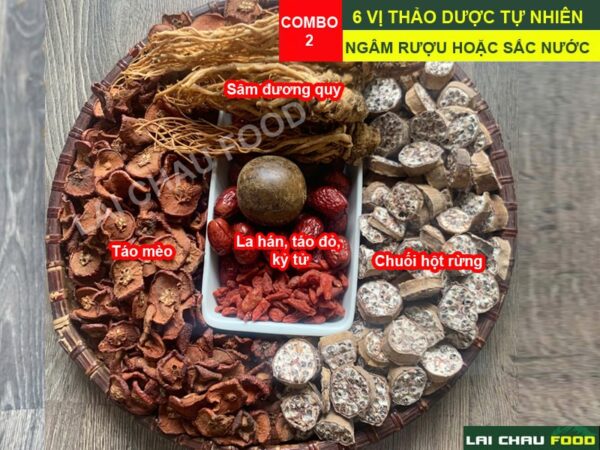 Combo 6 Vị Thảo Dược Tự Nhiên Ngâm Rượu