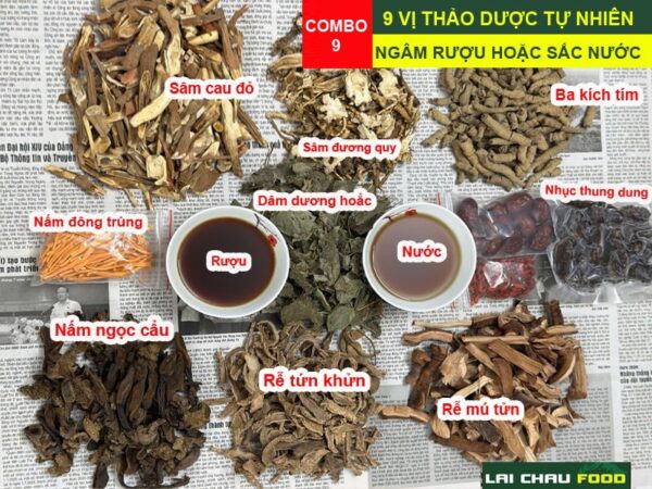 Combo 9 Vị Thảo Dược Ngâm Rượu Tốt Cho Nam Giới