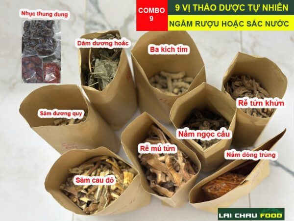 Combo 9 Vị Thảo Dược Ngâm Rượu Tốt Cho Nam Giới