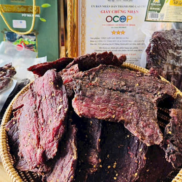 Thịt lợn sấy Lai Châu - Đặc sản ẩm thực Tây Bắc